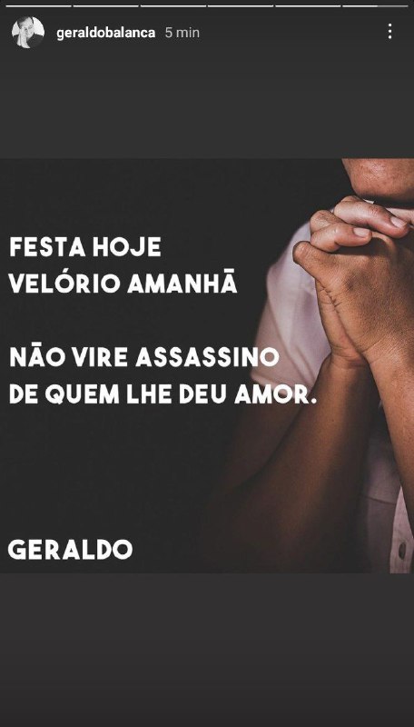 Geraldo Luís fez apelo em público após ficar entre a vida e a morte