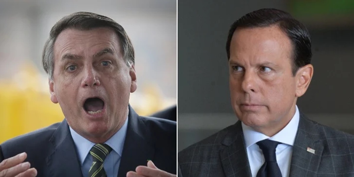 João Doria chamou Bolsonaro de "imbecil" durante entrevista (Imagem: Montagem)