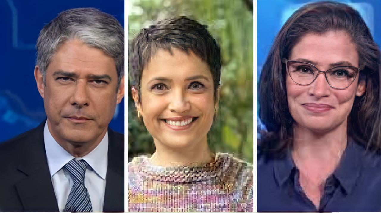 William Bonner, Sandra Annenberg e  Renata Vasconcellos (Reprodução) 