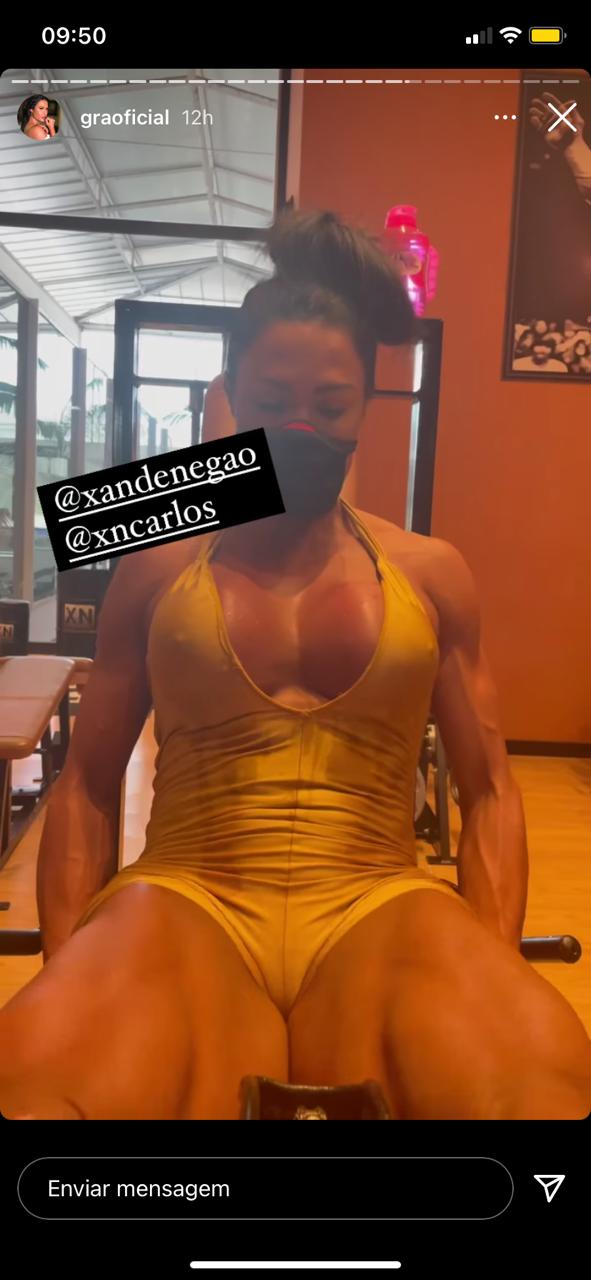 Gracyanne Barbosa é flagrada fazendo exercícios na academia na última segunda-feira, 15 (Reprodução - Instagram) 