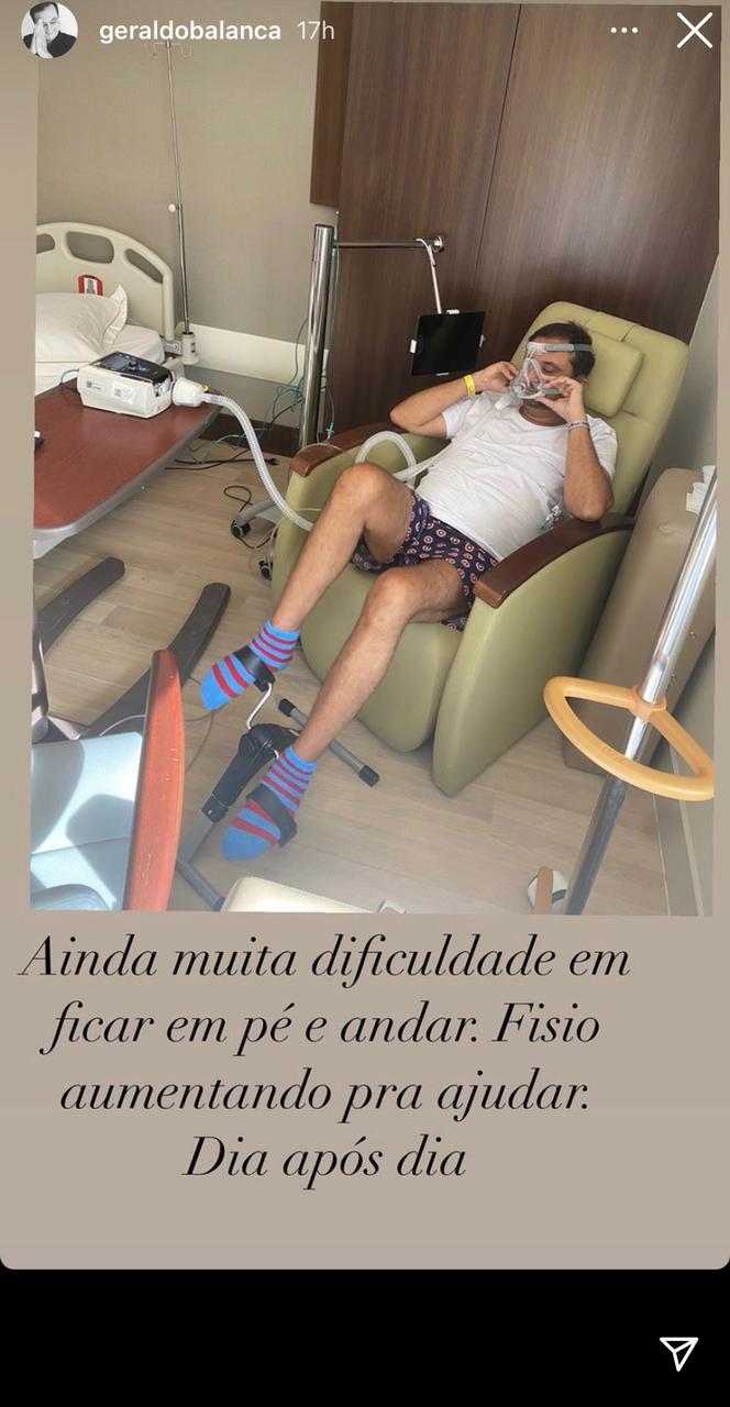 O apresentador Geraldo Luis deixou a UTI mas segue hospitalizado (Foto: Reprodução/Instagram)