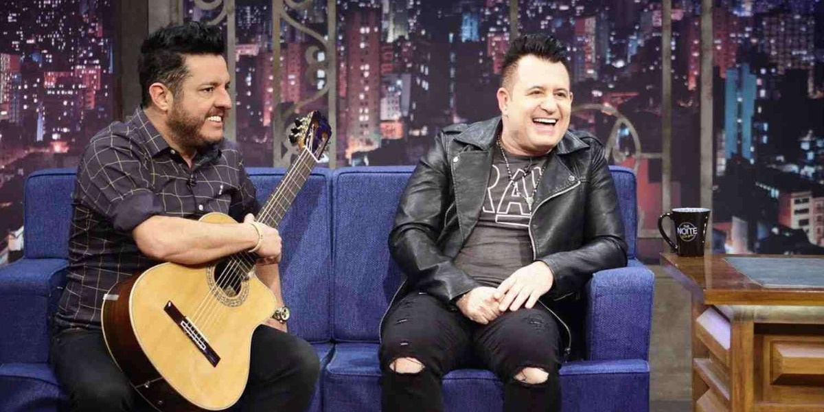 Bruno e Marrone no "The Noite" (Foto: Divulgação/SBT)