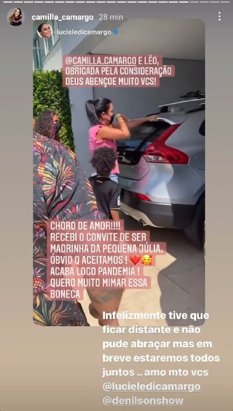 Luciele Di Camargo, esposa de Denílson, cai no choro ao receber notícia e é consolada (Foto: Reprodução/ Instagram)