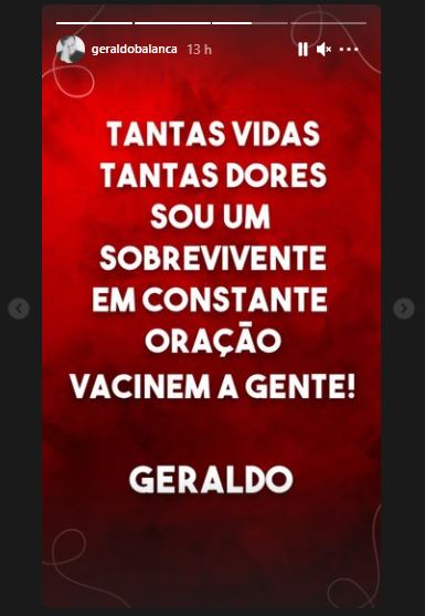 Geraldo Luís fez desabafo nas redes sociais (Foto: Reprodução/Instagram)