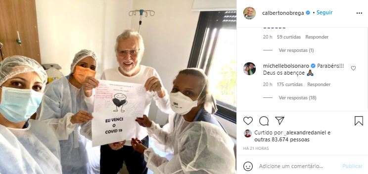 Michelle Bolsonaro deixou recado para Carlos Alberto de Nóbrega nas redes sociais (Foto: Reprodução/Instagram)