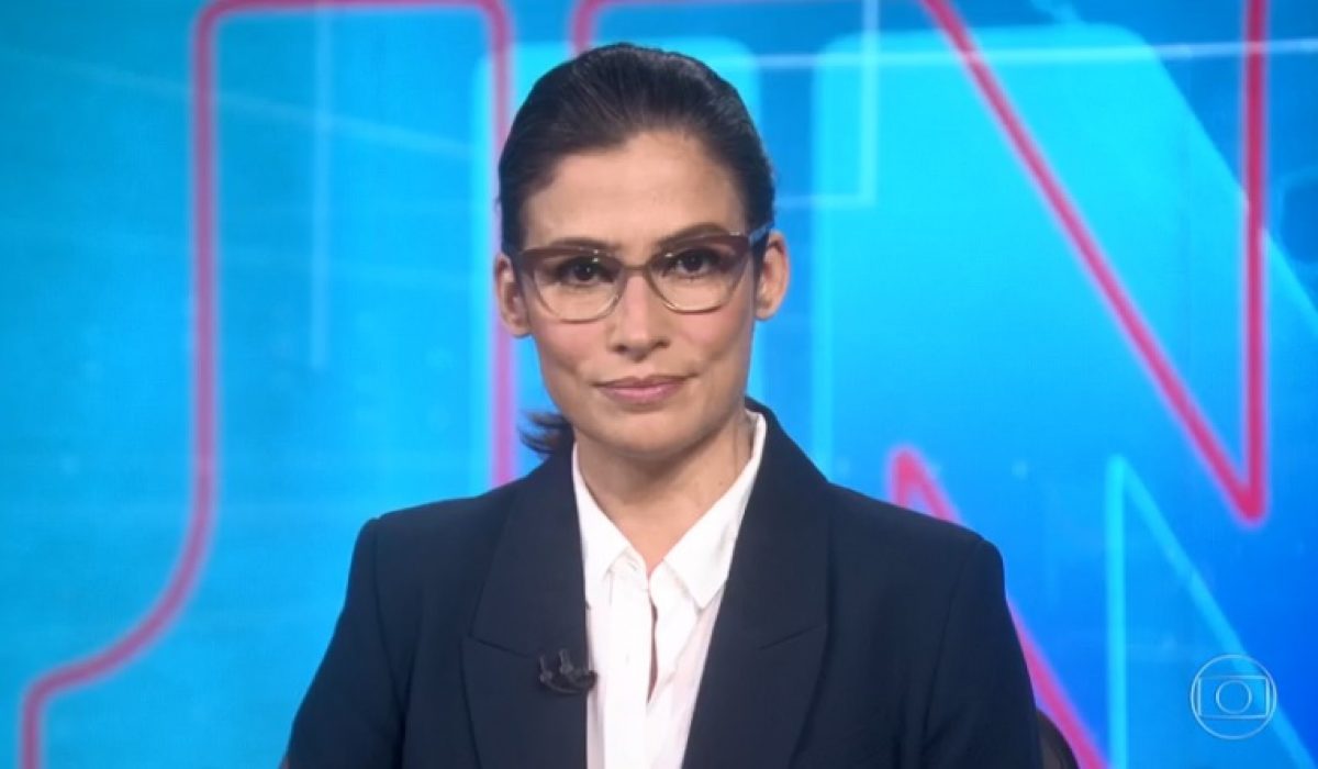 Renata Vasconcellos no Jornal Nacional, da Globo (Foto: Divulgação)