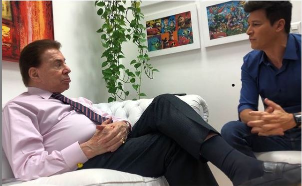 Rodrigo Faro tem aula com Silvio Santos (Foto: Reprodução)