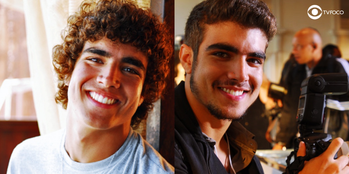 Caio em 2007 para Malhação e ele em 2010 para Ti Ti Ti (Foto: Montagem/TV Foco/Reprodução/Globo)