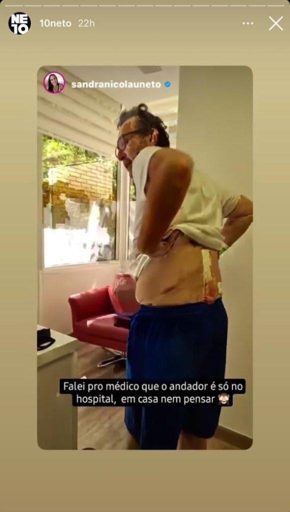 Neto surgiu com um corte enome nas costas (Foto: Reprodução/ Instagram)