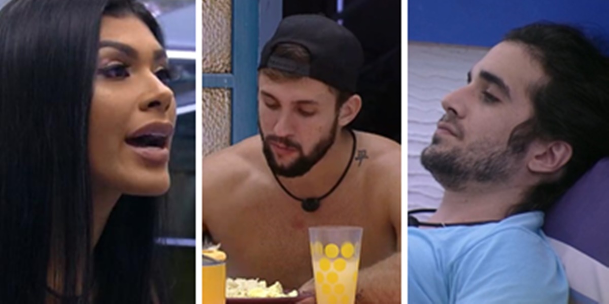 Pocah, Arthur e Fiuk no BBB21 (Imagem/TV Foco)