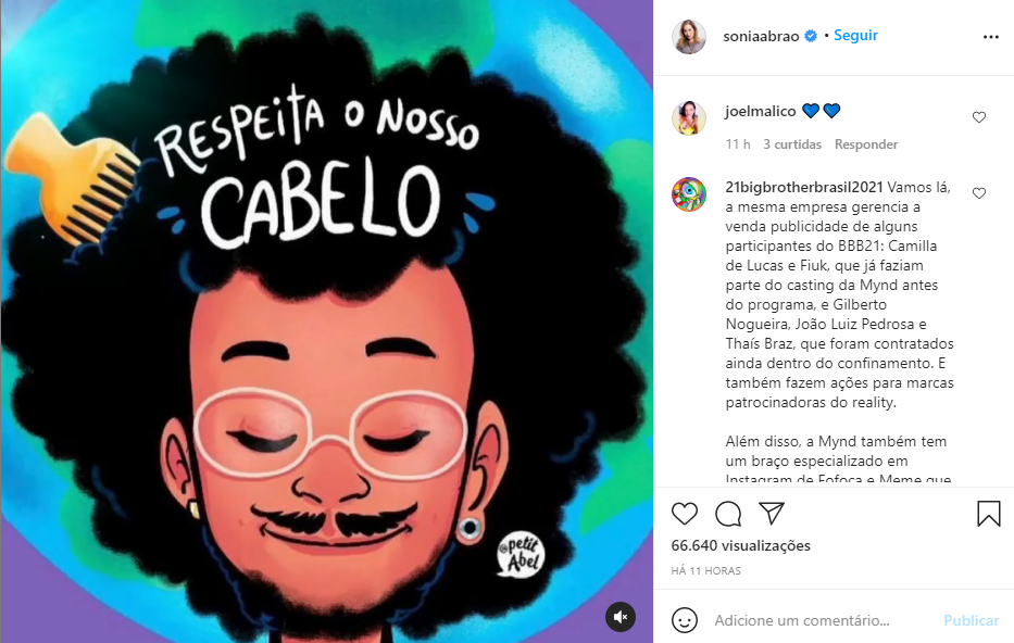 Sonia Abrão compartilha mensagem na última segunda-feira, 5, sobre caso racista no BBB21 (Reprodução)