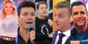 Eliana, Rodrigo Faro, Faustão, Luciano Huck e Márcio Garcia (Foto: Montagem)