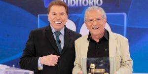 Silvio Santos e Carlos Alberto em gravação no SBT (Foto: Reprodução)