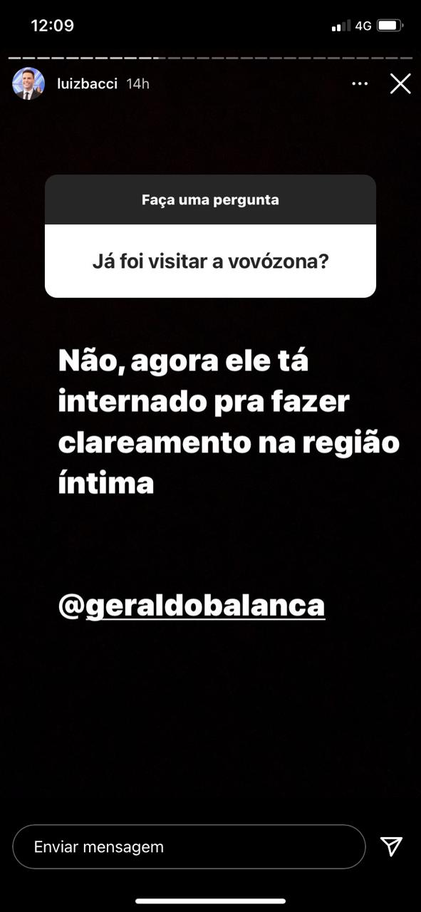 Luiz Bacci responde perguntas no Instagram (Reprodução) 