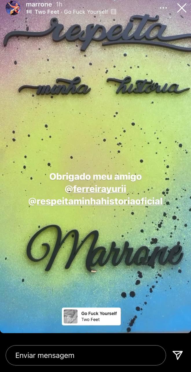 Marrone via stories do Instagram (Foto: Reprodução)