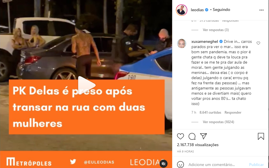 Xuxa Meneghel usou as redes sociais para expor sua indignação após flagra de sexo ao vivo (Foto: Reprodução)