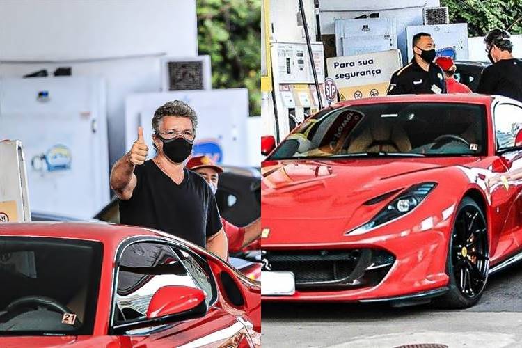 Boninho exibe Ferrari em posto de gasolina – (Foto: Fabricio Silva/Agnews)