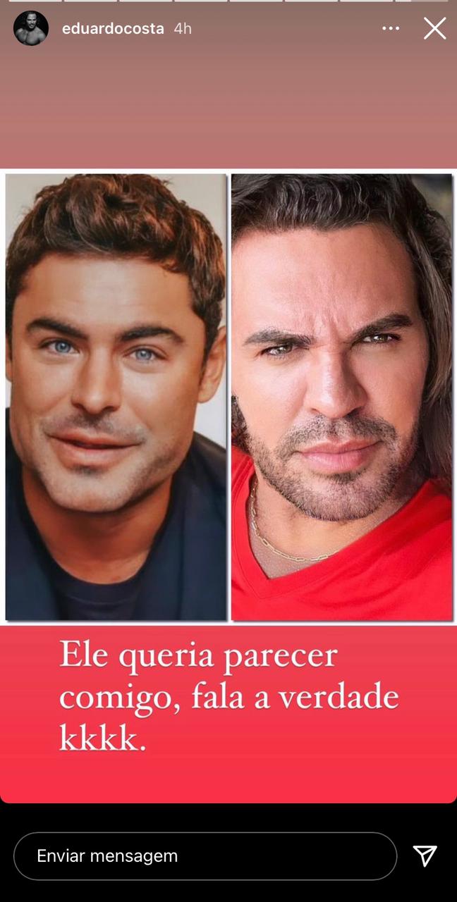 Zac Efron e Eduardo Costa (Reprodução: Instagram)