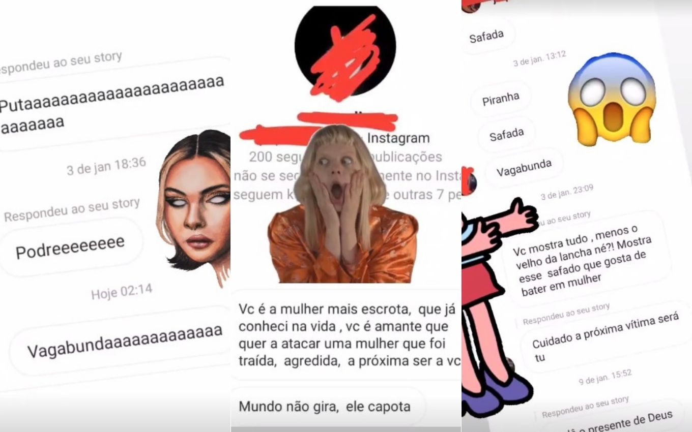 Xingamentos que Lívia Andrade tem recebido (Reprodução: Instagram)