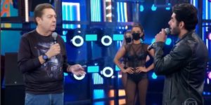 Rodolffo levou uma resposta atravessada de Faustão no Domingão (Foto: Reprodução)