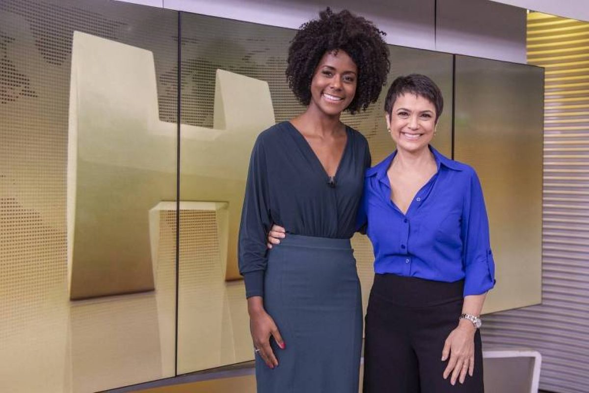 Sandra Annenberg passa o comando do JH para Maju Coutinho (Foto: Reprodução/Globo)