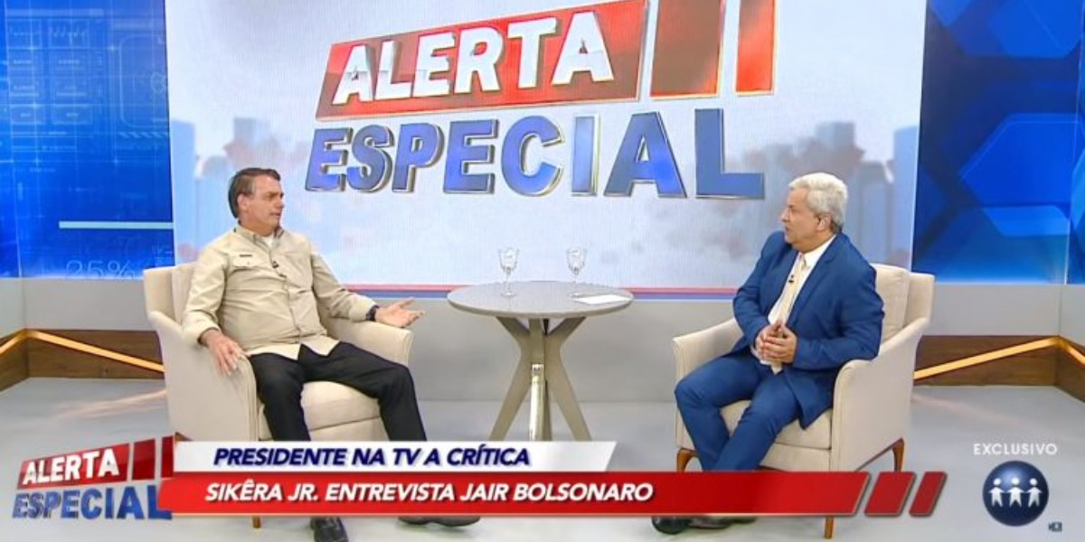 RedeTV! cresce após bate-papo de Jair Bolsonaro com Sikêra Jr. (Foto: Reprodução)