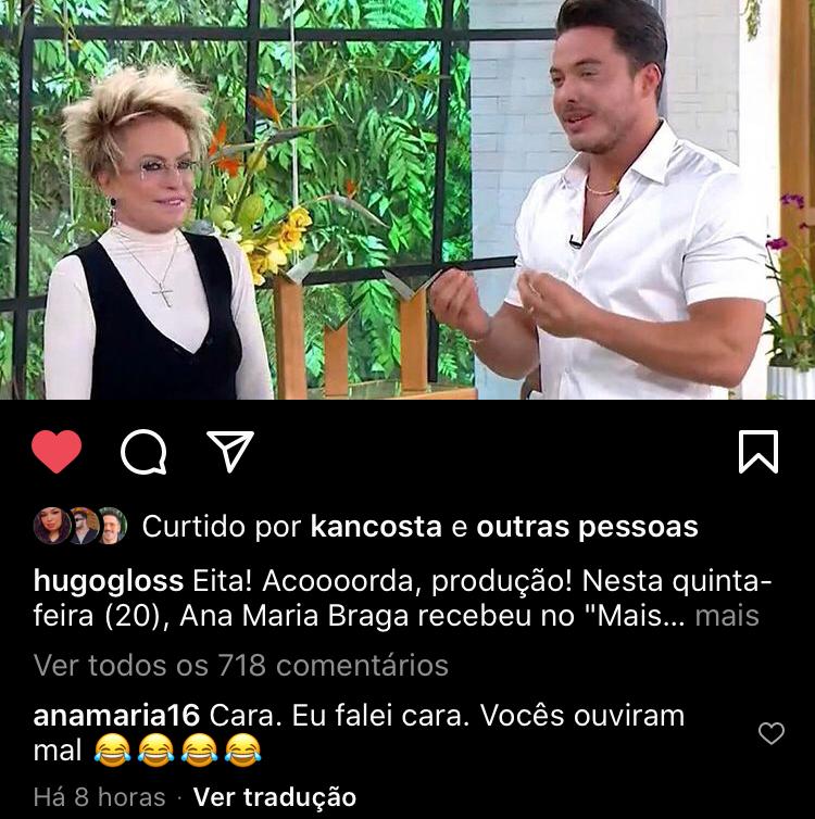 Ana Maria Braga explicou xingamento ao vivo (Foto: Reprodução / Instagram)