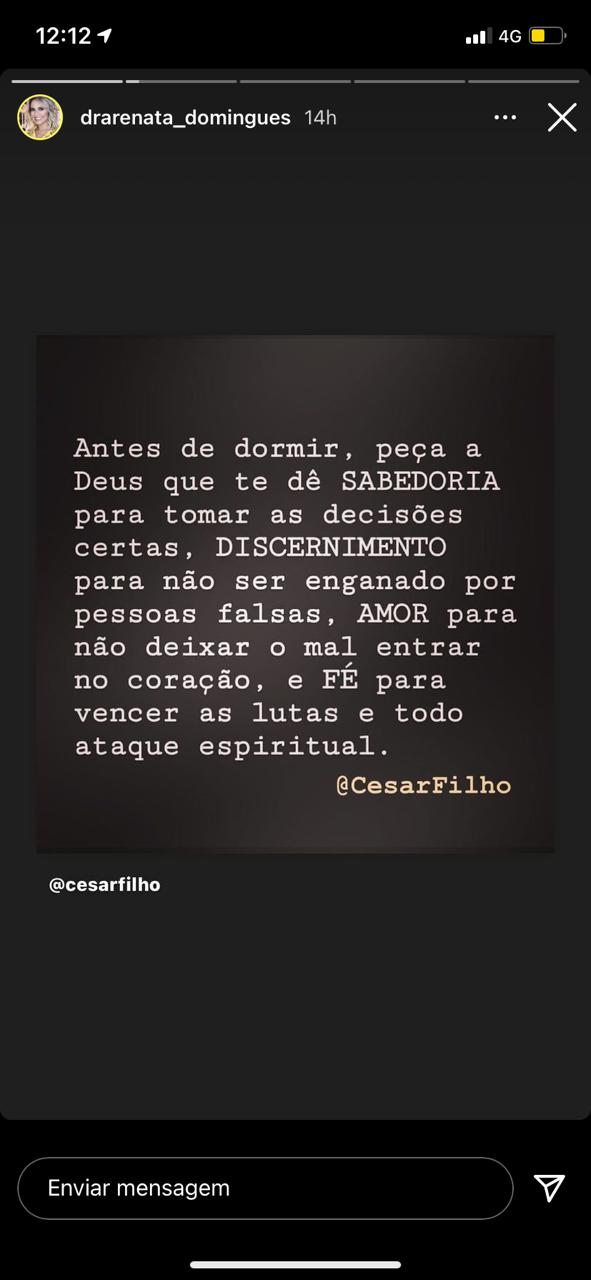 Recado de esposa de Carlos Alberto (Reprodução) 