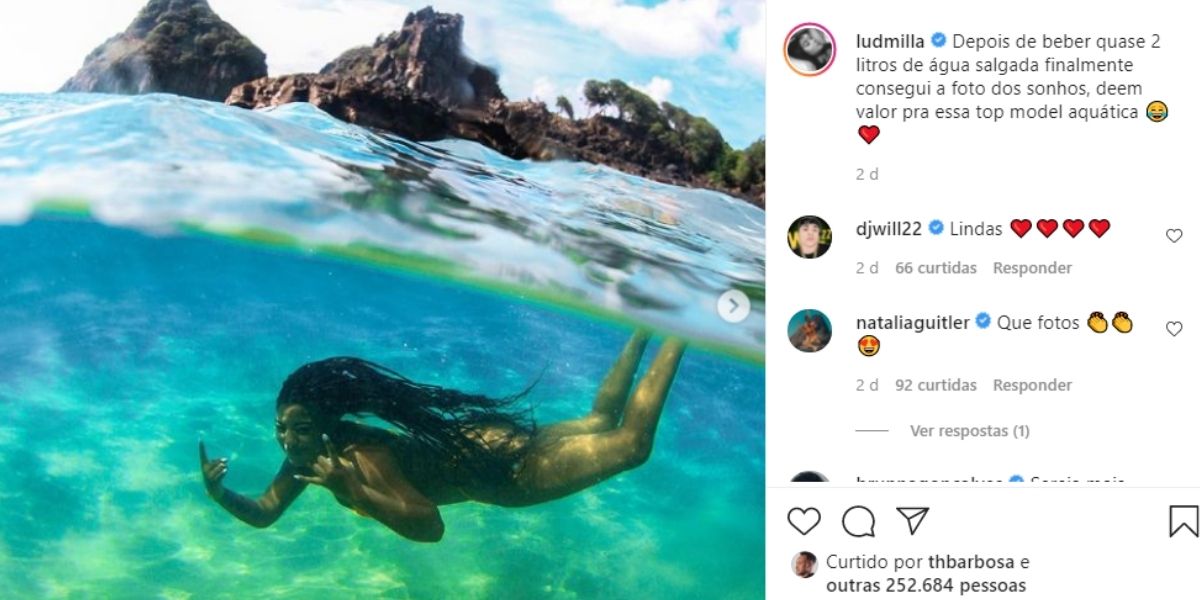 Ludmilla faz relato sobre foto (Reprodução)