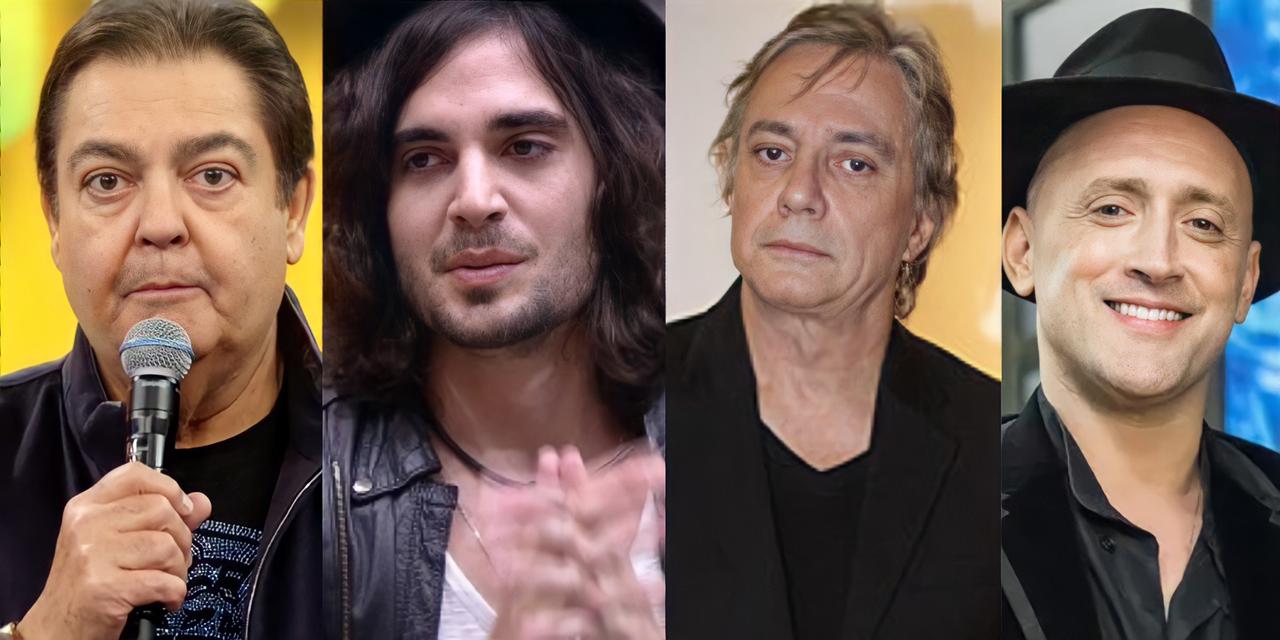 Faustão, Fiuk, Fábio Junior e Paulo Gustavo (Reprodução) 