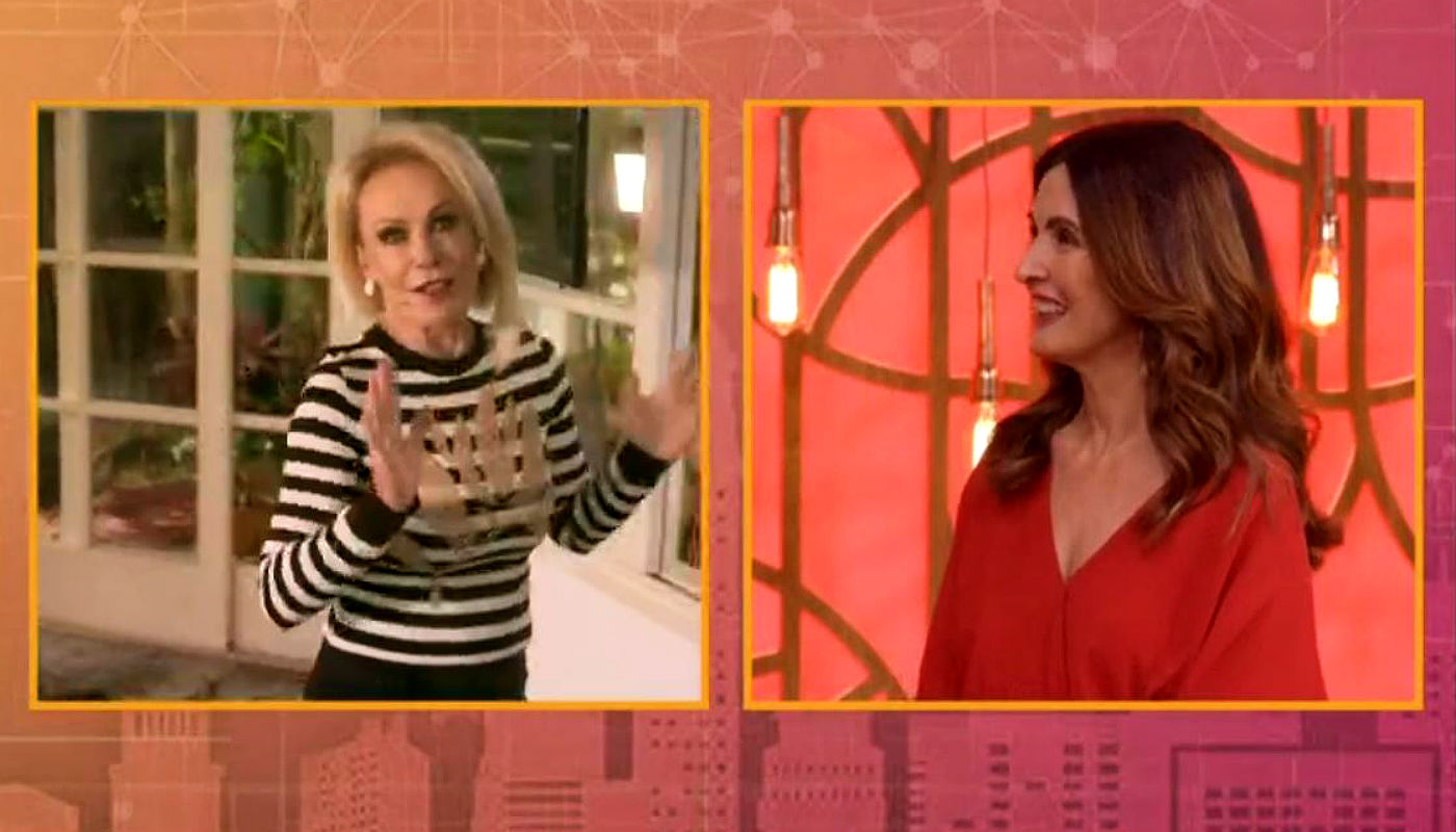 Fátima Bernardes e Ana Maria Braga se declararam uma á outra após rumores de barraco (Foto: Reprodução/TV Globo)