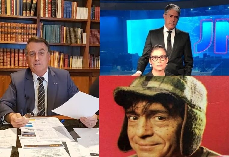 Bolsonaro citou Jornal Nacional e Chaves em live (Foto: Reprodução)