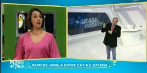 Datena e Catia Fonseca (Reprodução: Band)