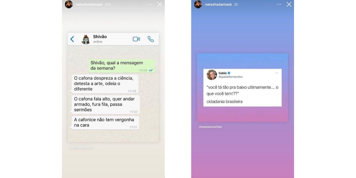 Esposa de William Bonner compartilhou imagens se mostrando indignada com a situação do país (Reprodução: Instagram)