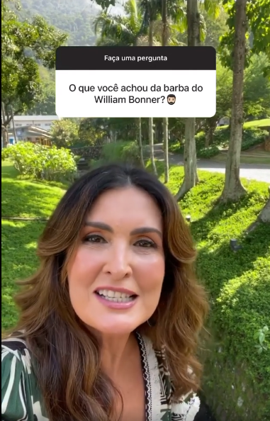 Fátima Bernardes respondeu pergunta sobre a barba de William Bonner (Foto: Reprodução/Instagram)