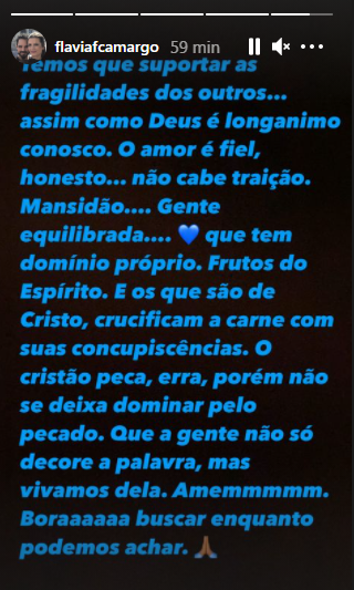 Flávia Camargo usou as redes sociais para se pronunciar a respeito tem acompanhado (Foto: Reprodução)