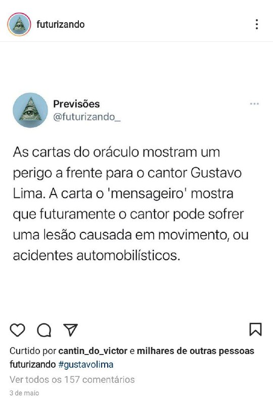 Gusttavo Lima foi alvo de notícia sobre seu futuro (Foto: Reprodução/ Instagram)