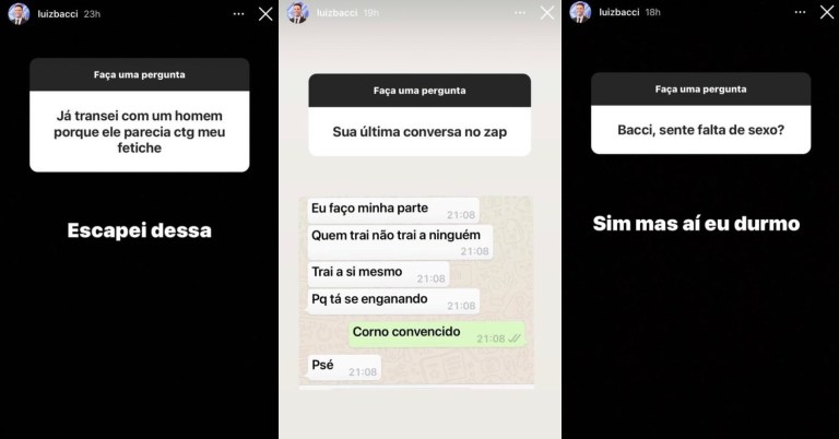 Perguntas e resposta do Instagram de Luiz Bacci (Foto: Reprodução)