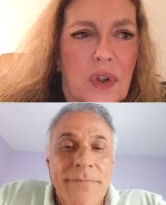 Maria Zilda durante a polêmica live com Oscar Magrini (Foto: Reprodução/Instagram)