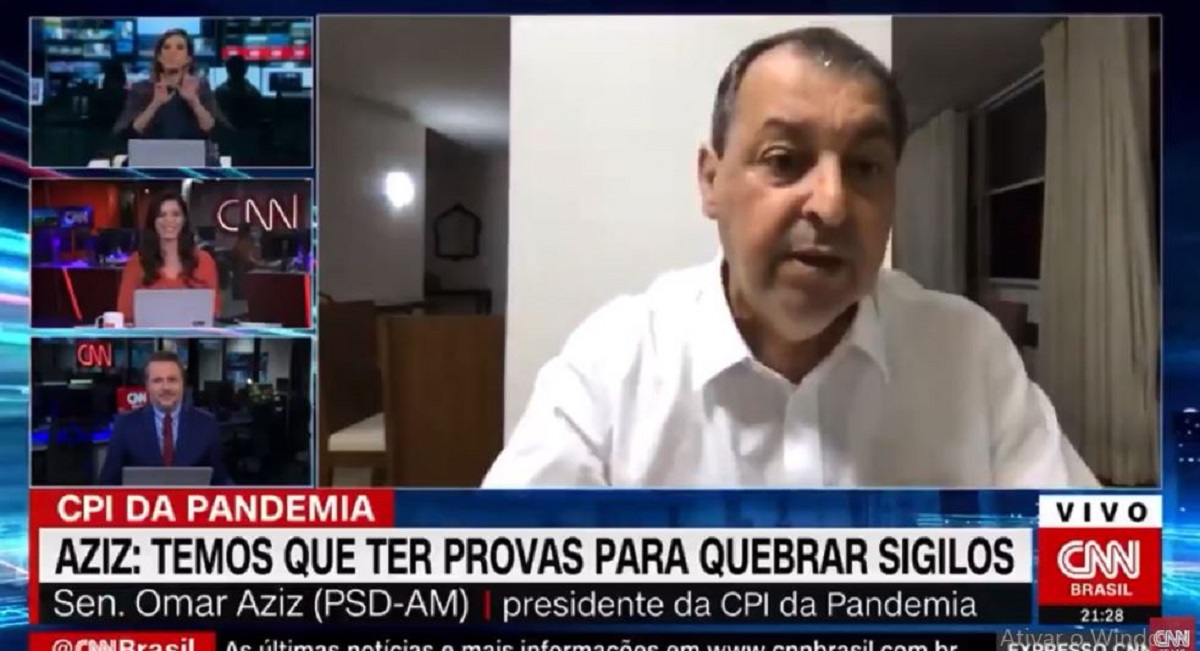 Senador Omar Aziz é entrevistado na CNN (Foto: Reprodução)