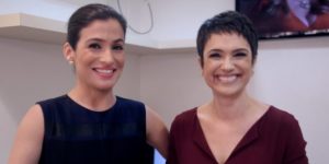 Renata Vasconcellos e Sandra Annenberg são amigas nos bastidores (Foto: Reprodução/TV Globo)