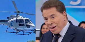 Silvio Santos recebeu grande nome da Globo em helicóptero (Foto: Reprodução/SBT)