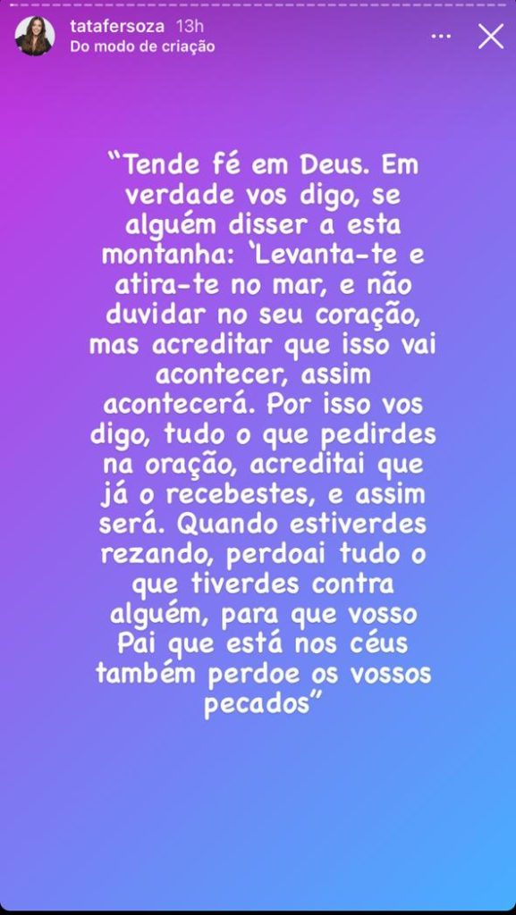 Thais Fersoza compartilha declaração em seu story (Foto: Reprodução/Instagram)