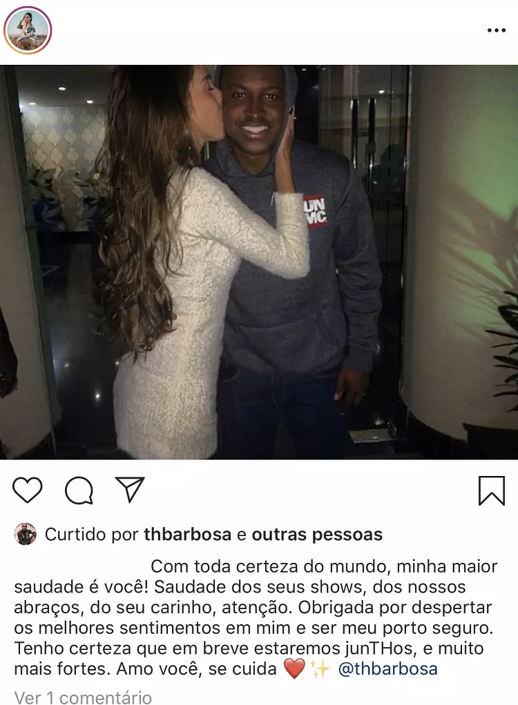 Declaração de uma mulher misteriosa para Thiaguinho (Foto: Reprodução/Instagram)