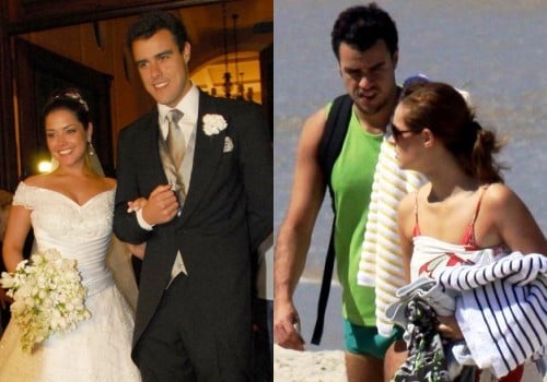 Thais Fersoza e Joaquim Lopes no casamento, e o flagra dele com Paolla Oliveira - Reprodução