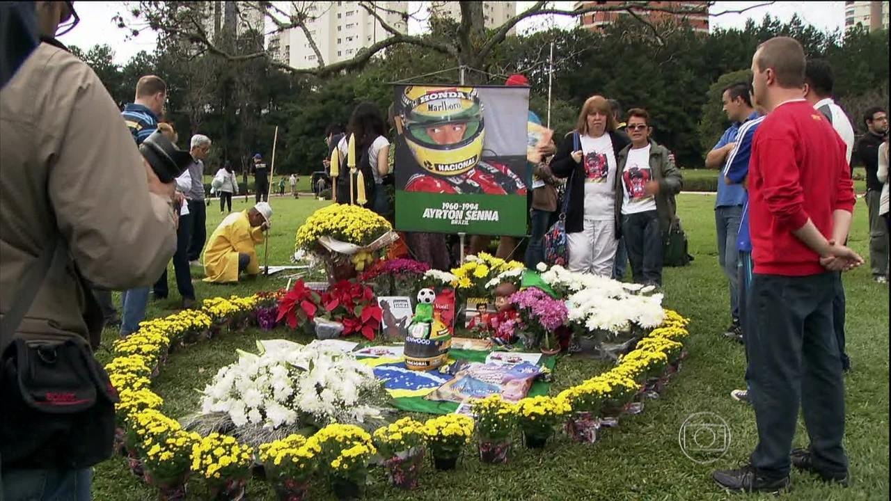 Túmulo de Ayrton Senna (Foto: Reprodução/TV Globo)