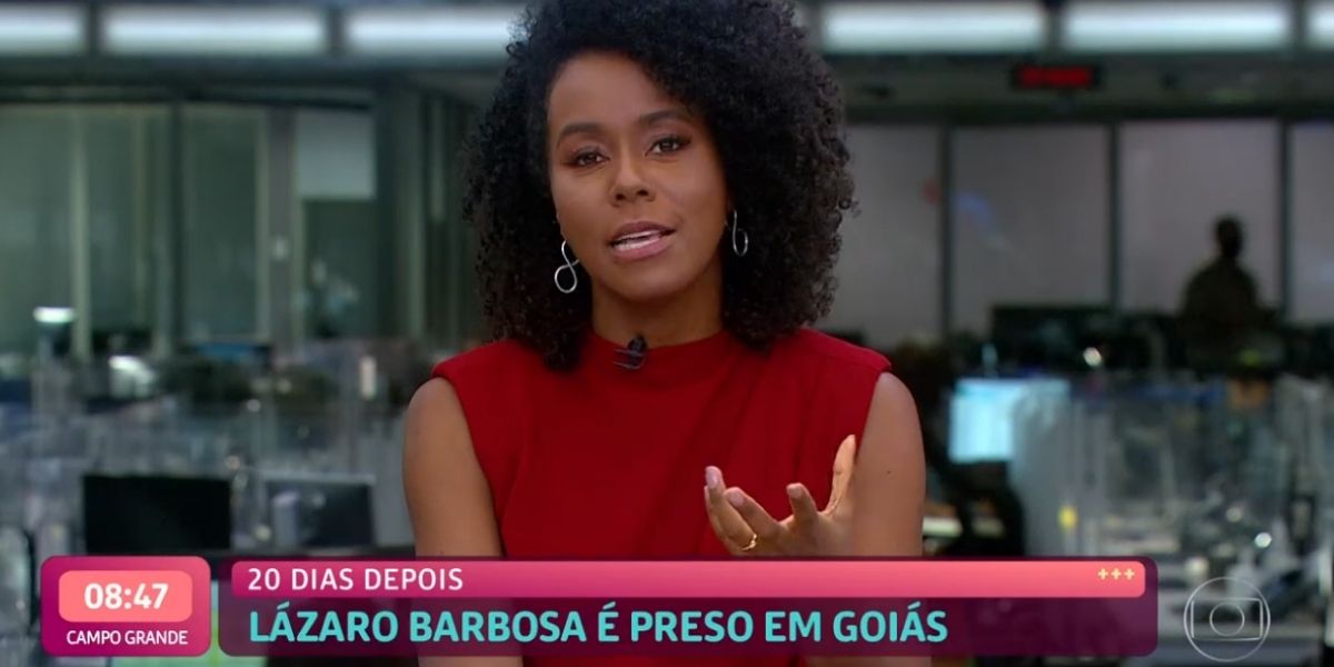 Maju Coutinho quebra protocolo na Globo ao falar sobre Lázaro (Reprodução) 