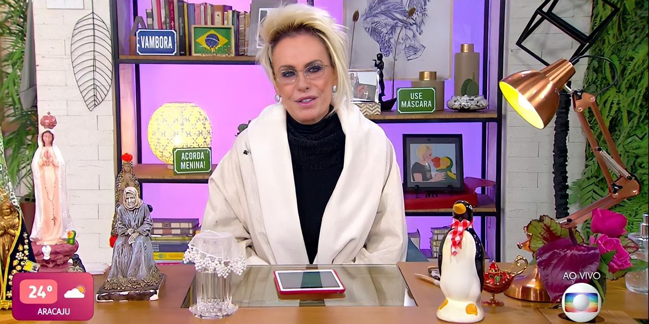 Ana Maria durante seu programa "Mais Você", da Globo (Reprodução)