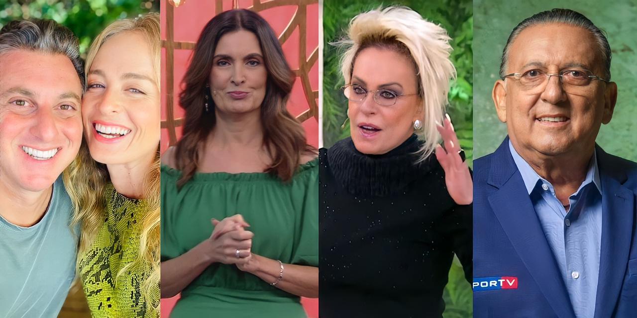 Luciano Huck, Angélica, Fátima Bernardes, Ana Maria e Galvão Bueno (Reprodução)