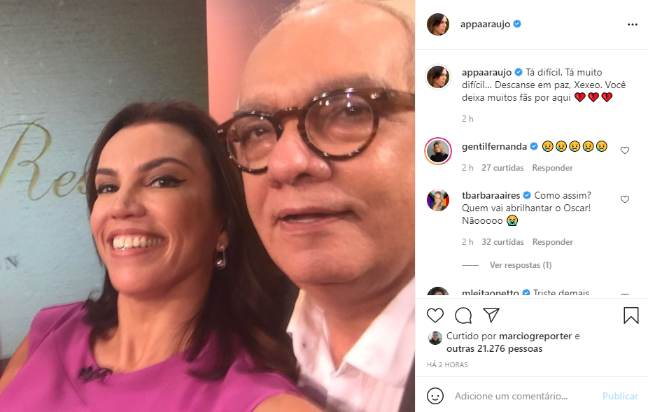 Ana Paula Araújo ao lado de Arthur Xexéo (Foto: Reprodução/ Instagram)